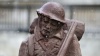 Mud soldier in Trafalgar Square will slowly dissolve in the rain, marking #Passchendaele100 | @HistoricEngland